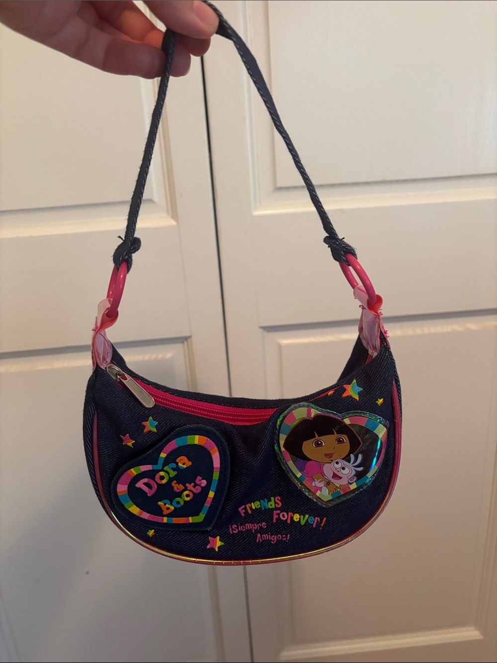 Dora & Boots Navy Pink Kids Shoulder Bag by Nickelodeon